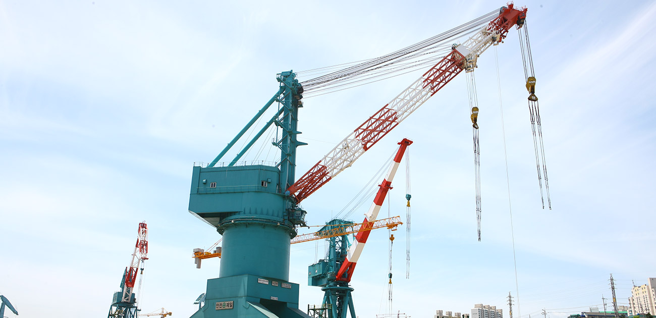 350 ton Level Luffing Jib Crane for HHI
